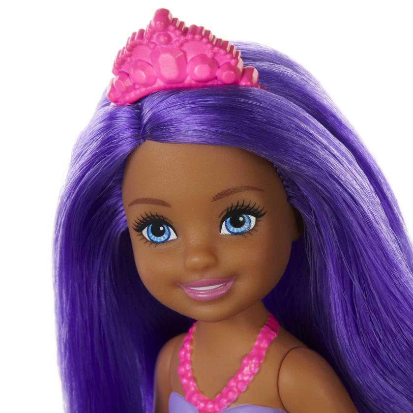 Barbie Dreamtopia Chelsea Mermaid Doll, 6.5-Inch With Purple Hair And Tail On Sale