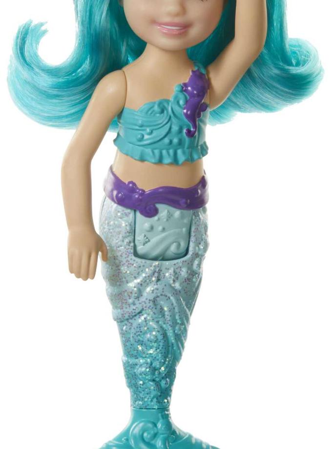 Barbie Dreamtopia Chelsea Mermaid Doll, 6.5-Inch With Teal Hair And Tail New Arrival