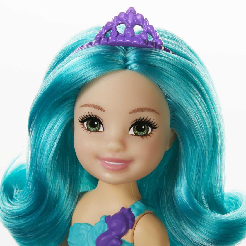 Barbie Dreamtopia Chelsea Mermaid Doll, 6.5-Inch With Teal Hair And Tail New Arrival