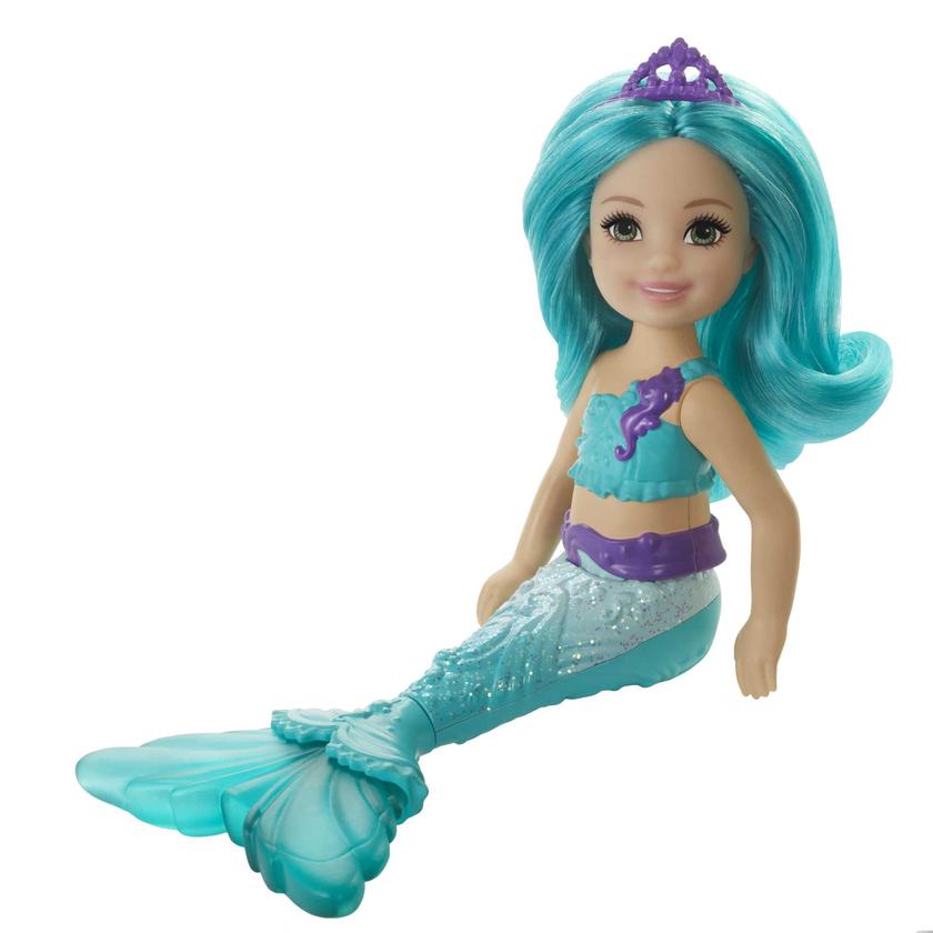 Barbie Dreamtopia Chelsea Mermaid Doll, 6.5-Inch With Teal Hair And Tail New Arrival