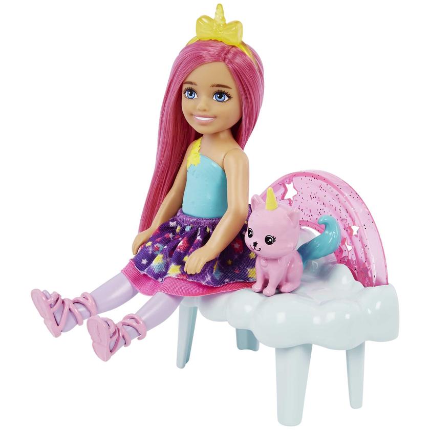 Barbie Dreamtopia Chelsea Small Doll And Accessories, Playset With Canopy Swing, Kitten And More Free shipping