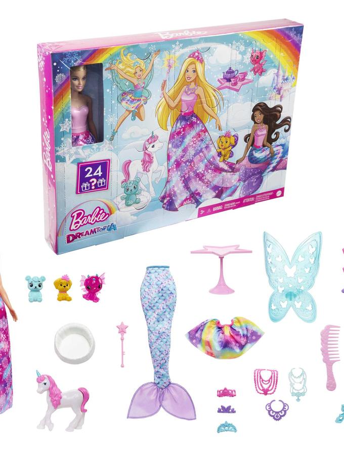 Barbie Dreamtopia Fairytale Surprise Box With Barbie Doll And 24 Gifts Free shipping