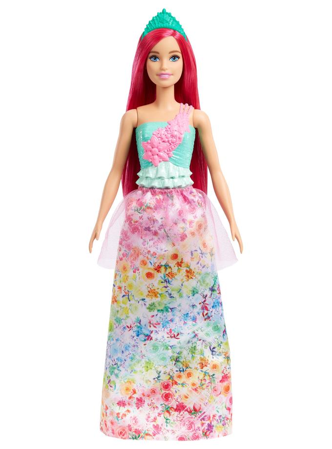 Barbie Dreamtopia Royal Doll With Dark-Pink Hair Wearing Removable Skirt, Shoes & Headband High Quality