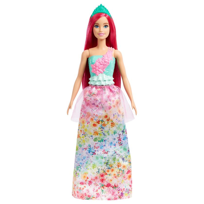 Barbie Dreamtopia Royal Doll With Dark-Pink Hair Wearing Removable Skirt, Shoes & Headband High Quality