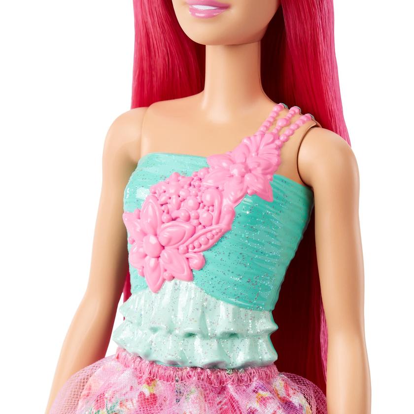 Barbie Dreamtopia Royal Doll With Dark-Pink Hair Wearing Removable Skirt, Shoes & Headband High Quality