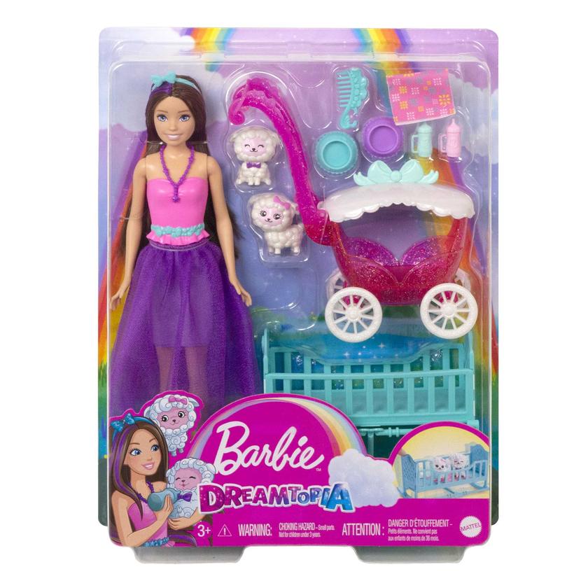 Barbie Dreamtopia Skipper Doll & Nurturing Playset With 2 Lambs, Stroller, Crib And Accessories Same Day Delivery