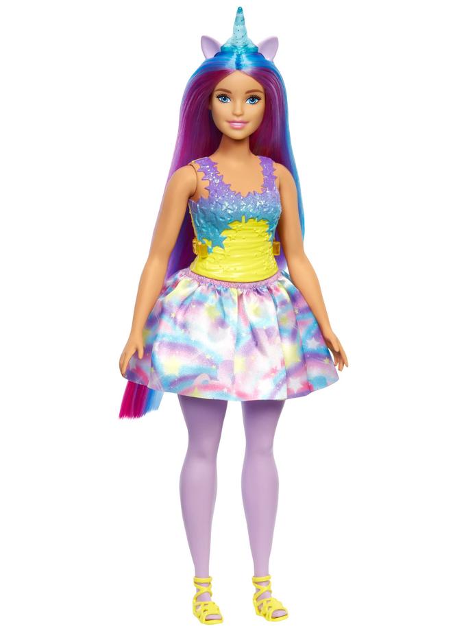 Barbie Dreamtopia Unicorn Doll, Curvy With Blue & Purple Hair, Skirt, Removable Unicorn Tail & Headband Best Seller