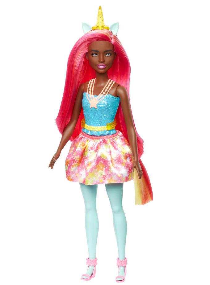 Barbie Dreamtopia Unicorn Doll With Pink & Yellow Hair, Skirt, Removable Unicorn Tail & Headband On Sale