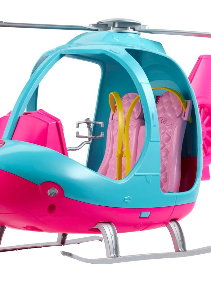 Barbie Estate Travel Pink And Blue Helicopter With Spinning Rotors Best Seller