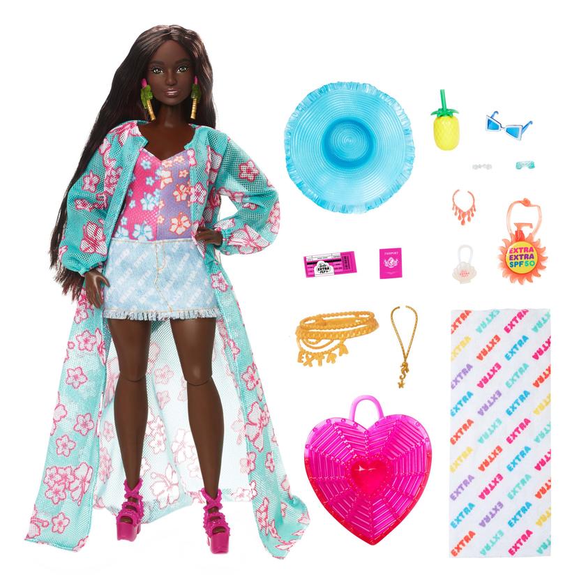 Barbie Extra Cool-Poupée Barbie Voyage en Tenue de Plage Best Seller