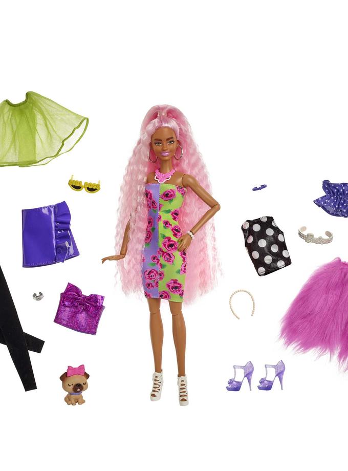 Barbie Extra Doll & Accessories Set With Mix & Match Pieces For 30+ Looks Same Day Delivery