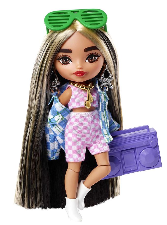 Barbie Extra Minis Boneca Jaqueta jeans xadrez Best Buy