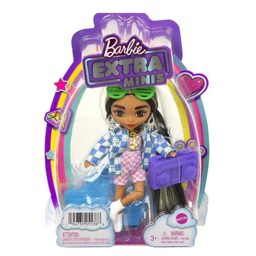 Barbie Extra Minis Boneca Jaqueta jeans xadrez Best Buy