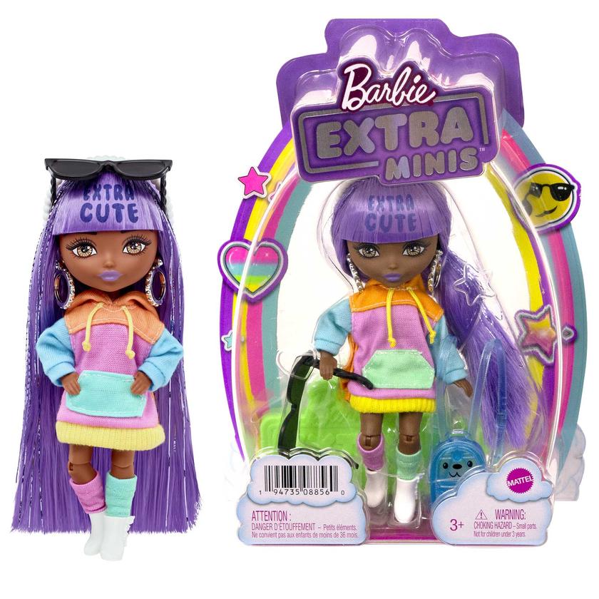 Barbie Extra Minis Doll #7 (5.5 in) in Fashion & Accessories, With Doll Stand Same Day Delivery