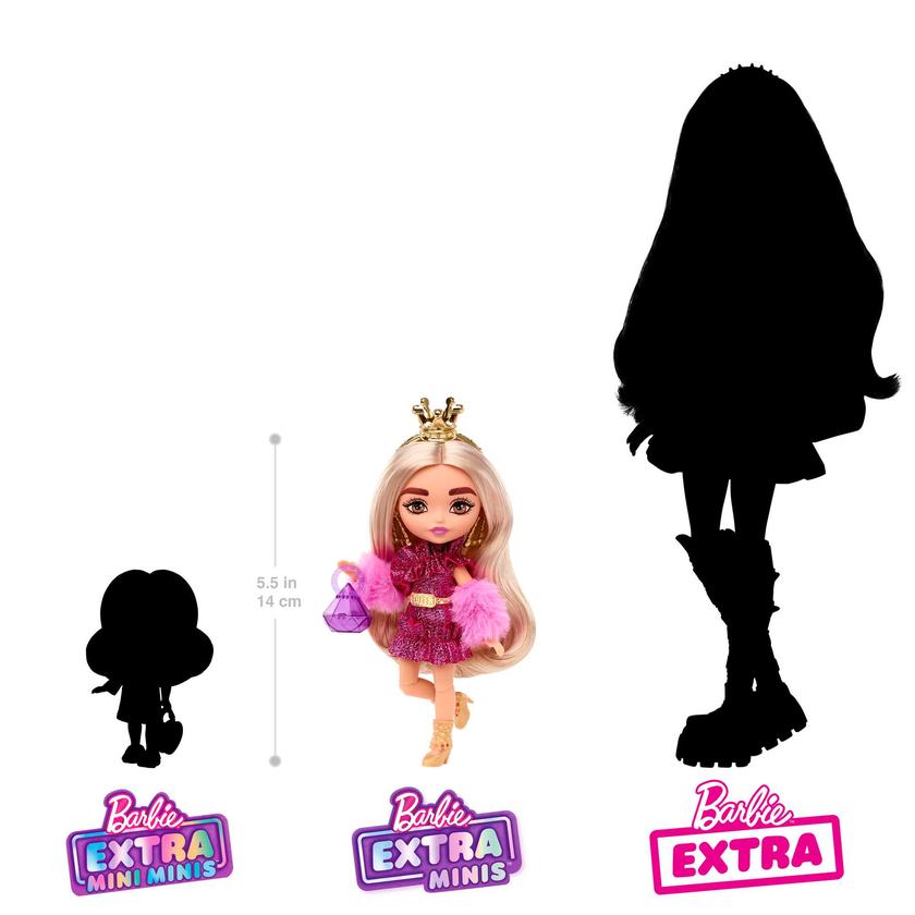 Barbie Extra Minis Doll #7 (5.5 in) in Fashion & Accessories, With Doll Stand Same Day Delivery