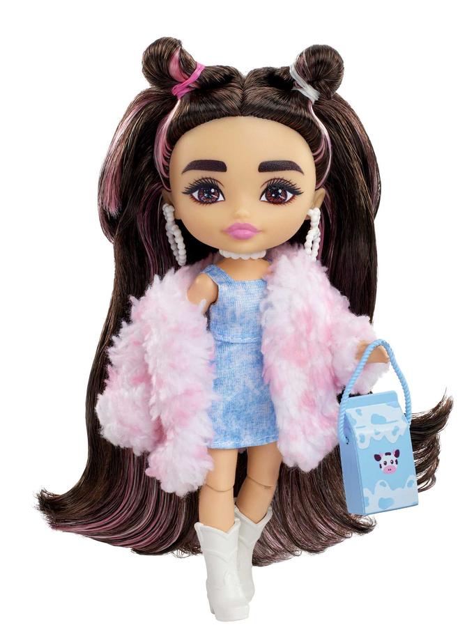 Barbie Extra Minis Muñeca Chamarra Peluda de Vaca Best Price