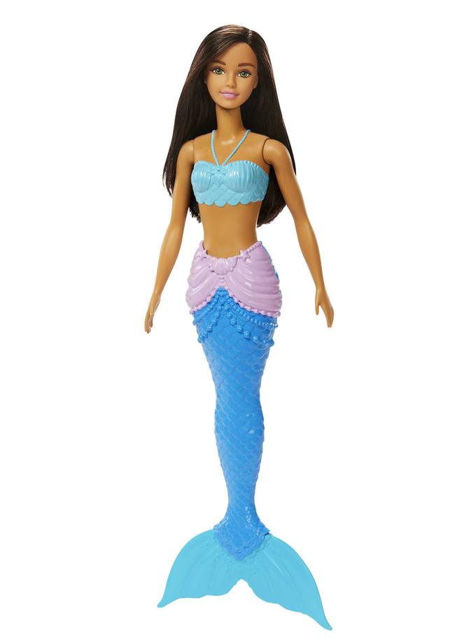 Barbie Fantasía Muñeca Sirena Aleta Azul con Lila Same Day Delivery