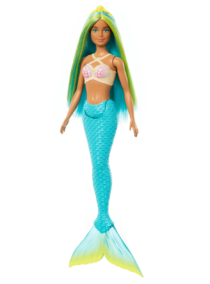 Barbie Fantasía Muñeca Sirena Cabello Verde y Azul On Sale