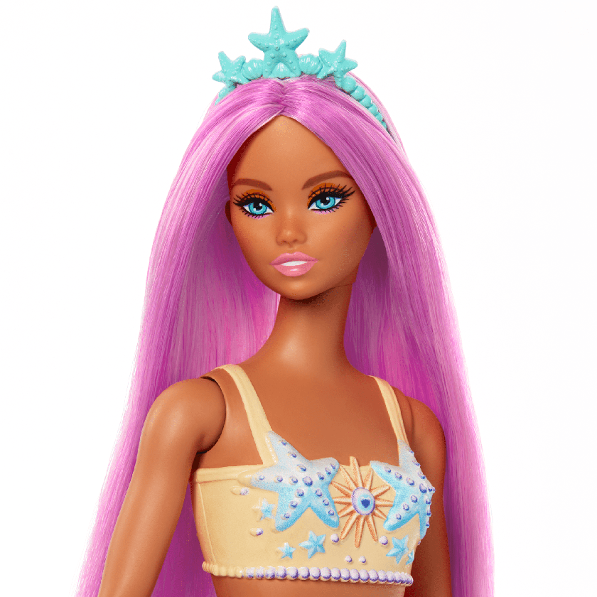 Barbie Fantasia Boneca Sereia com Cabelo Roxo Same Day Delivery