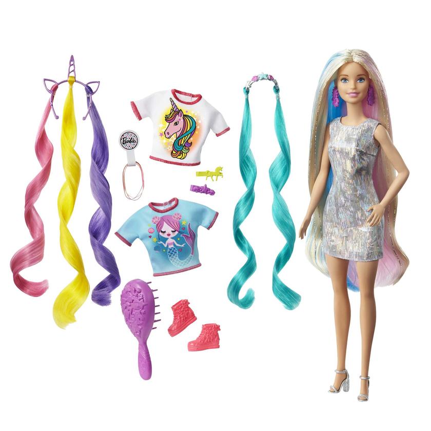 Barbie Fantasy Hair Fashion Doll With Colorful Blonde Hair, Accessories And Clothes Best Seller