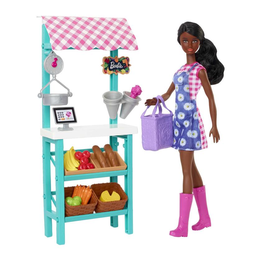 Barbie Farmers Market, Doll (Brunette), Stand, Register & More, 3 & Up Best Seller