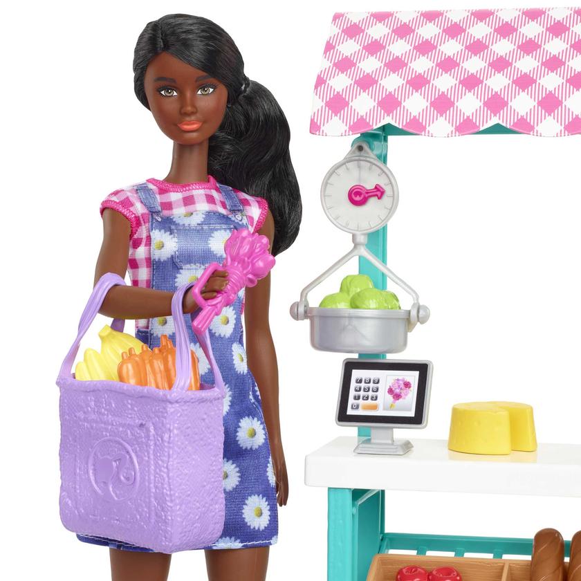 Barbie Farmers Market, Doll (Brunette), Stand, Register & More, 3 & Up Best Seller