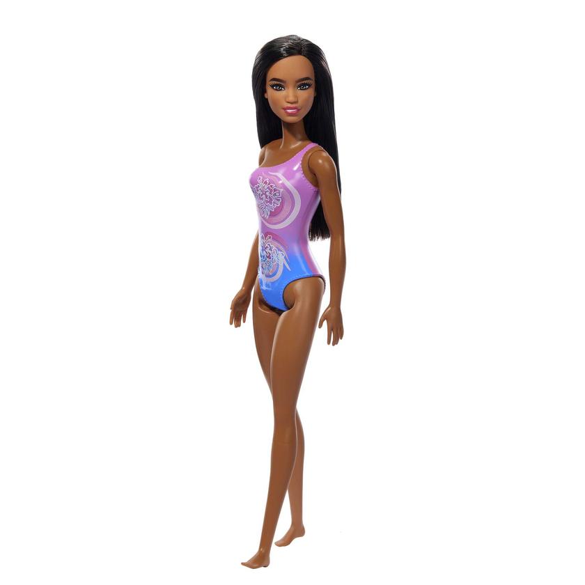 Barbie Fashion & Beauty Muñeca Playa con Traje de Baño Morado Best Seller