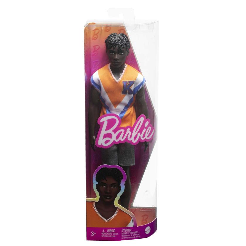 Barbie Fashion & Beauty Muñeco Ken con playera naranja y bermudas grises High Quality