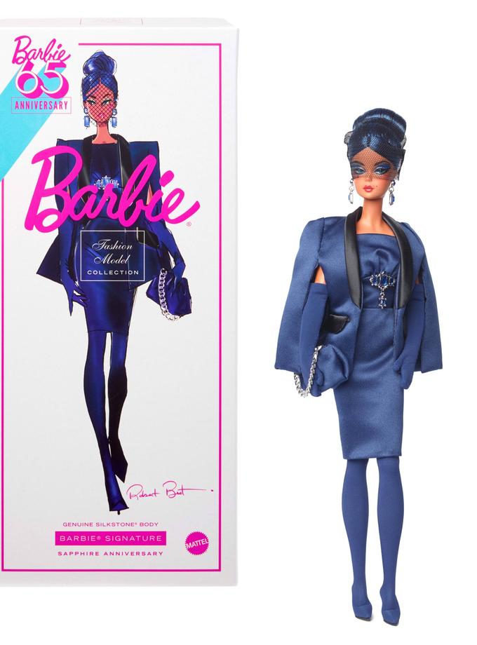 Barbie Fashion Model Collection Sapphire Anniversary Collectible Doll in A Blue Tuxedo Jacket And Dress Best Price