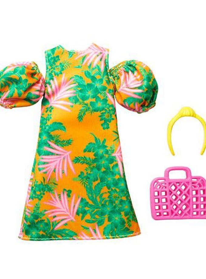 Barbie Fashion Pack, Clothing Set With Tropical Off-the-Shoulder Dress & Accessories For Dolls On Sale