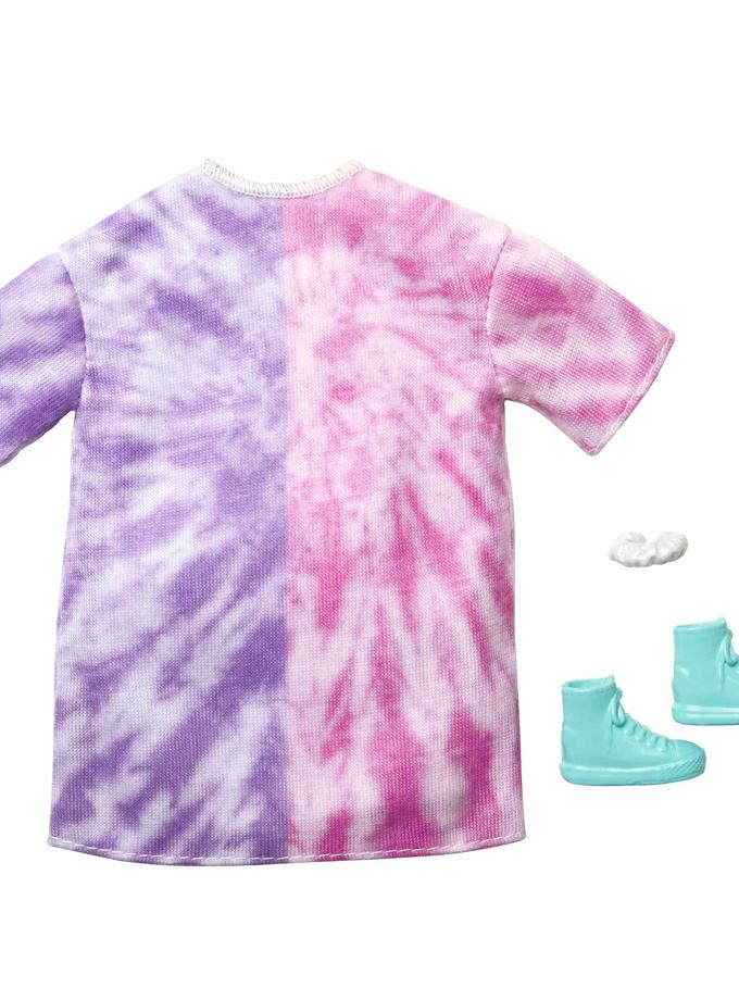 Barbie Fashion Pack Of Doll Clothes, Tie-Dye Sweatshirt Dress, Bracelet & Blue Hi-Top Sneakers, 3 To 8 Years Old For Sale