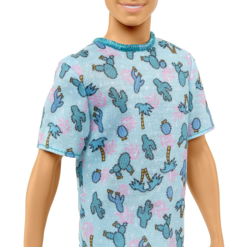 Barbie Fashionista Boneco Ken com Camiseta Azul e Shorts Brancos Free shipping