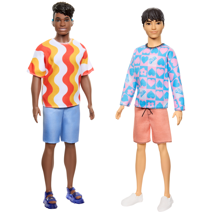 Barbie Fashionista Boneco Ken Suéter Azul e Rosa com Shorts Laranja On Sale