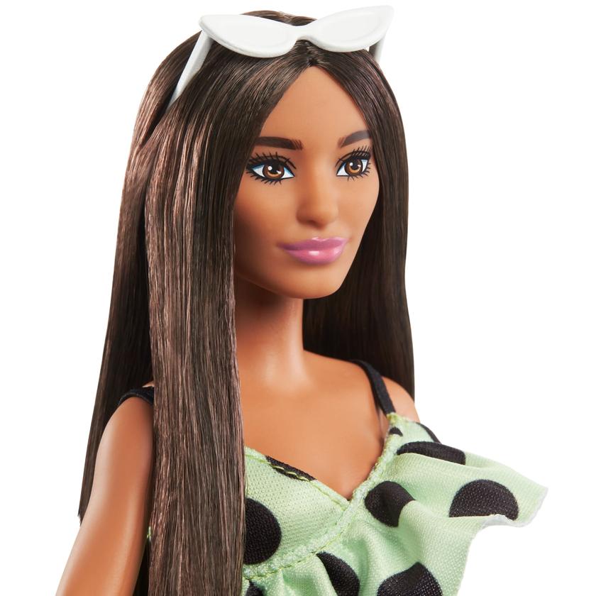 Barbie Fashionista Muñeca Vestido Verde y Lunares Free shipping