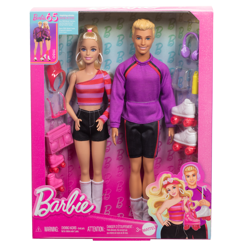 Barbie Fashionistas 2 Doll & 6 Accessories Set, Roller-Skating Theme, 65th Anniversary Best Price