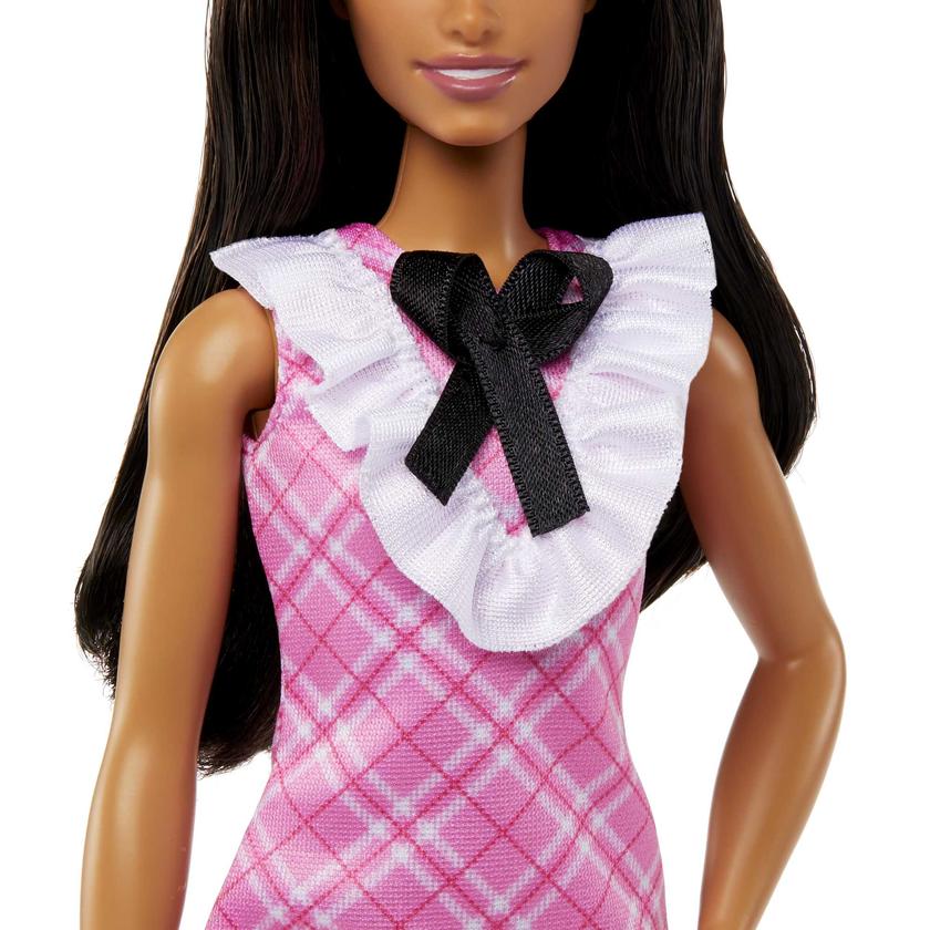 Barbie Fashionistas 209-Poupée Cheveux Noirs, Robe Écossaise Best Seller