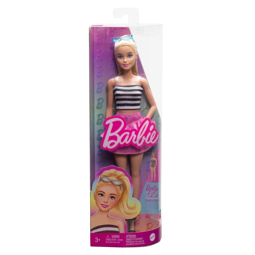 Barbie Fashionistas 65Eanniversaire Poupée213, Blonde, Haut Rayé Best Price