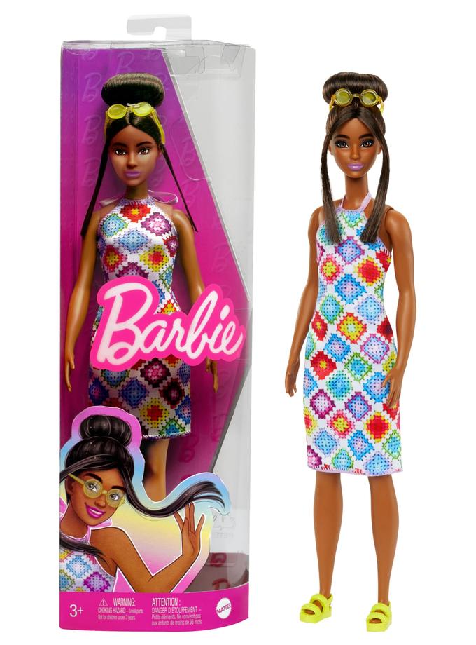 Barbie Fashionistas Doll #210 With Bun And Crochet Halter Dress Best Buy