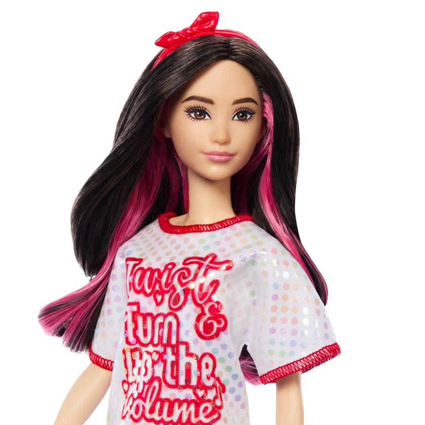 Barbie Fashionistas Doll #214, Black Wavy Hair With Twist ‘n’ Turn Dress & Accessories, 65th Anniversary Free shipping