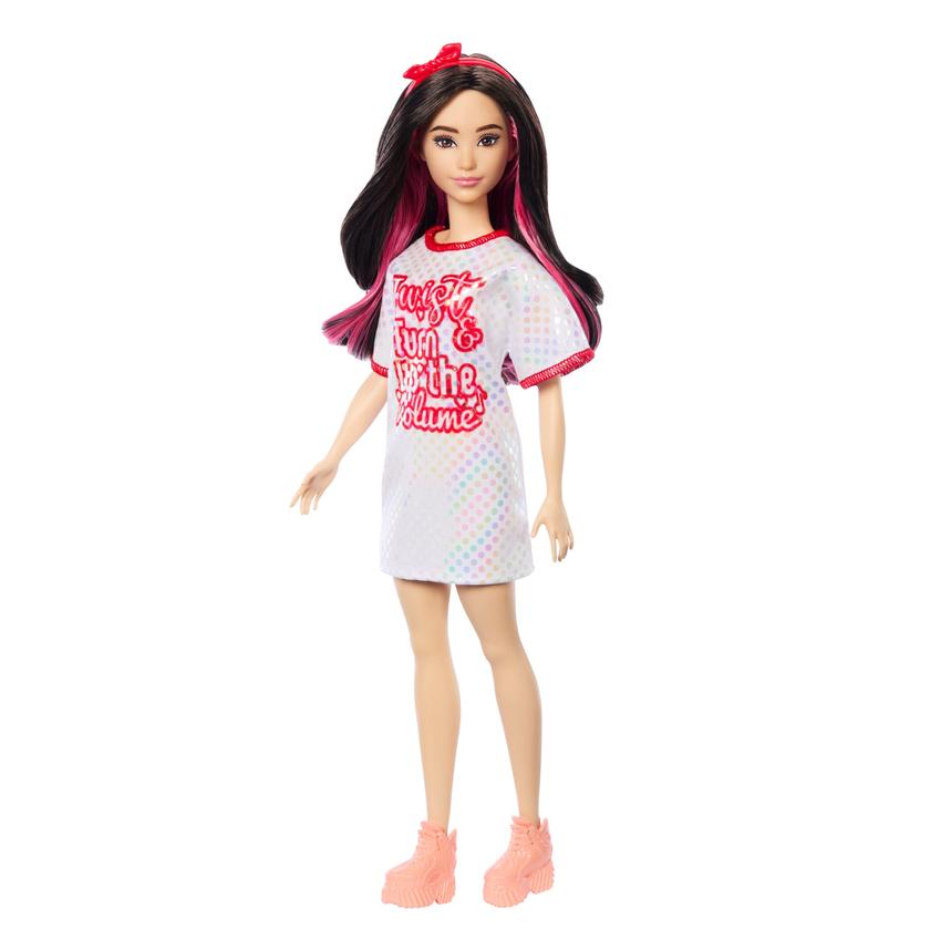 Barbie Fashionistas Doll #214, Black Wavy Hair With Twist ‘n’ Turn Dress & Accessories, 65th Anniversary Free shipping