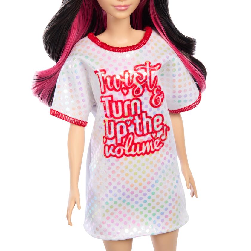 Barbie Fashionistas Doll #214, Black Wavy Hair With Twist ‘n’ Turn Dress & Accessories, 65th Anniversary Free shipping