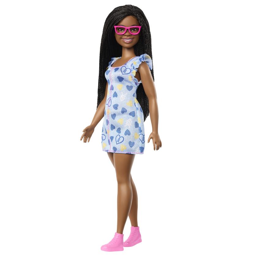 Barbie Fashionistas Doll #229, Barbie Doll With Down Syndrome Wearing Heart-Print Dress High Quality