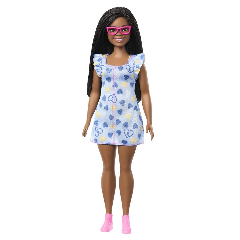 Barbie Fashionistas Doll #229, Barbie Doll With Down Syndrome Wearing Heart-Print Dress High Quality