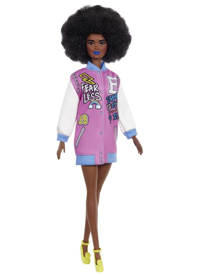 Barbie Fashionistas Doll, Black Hair & Letterman Jacket For Sale