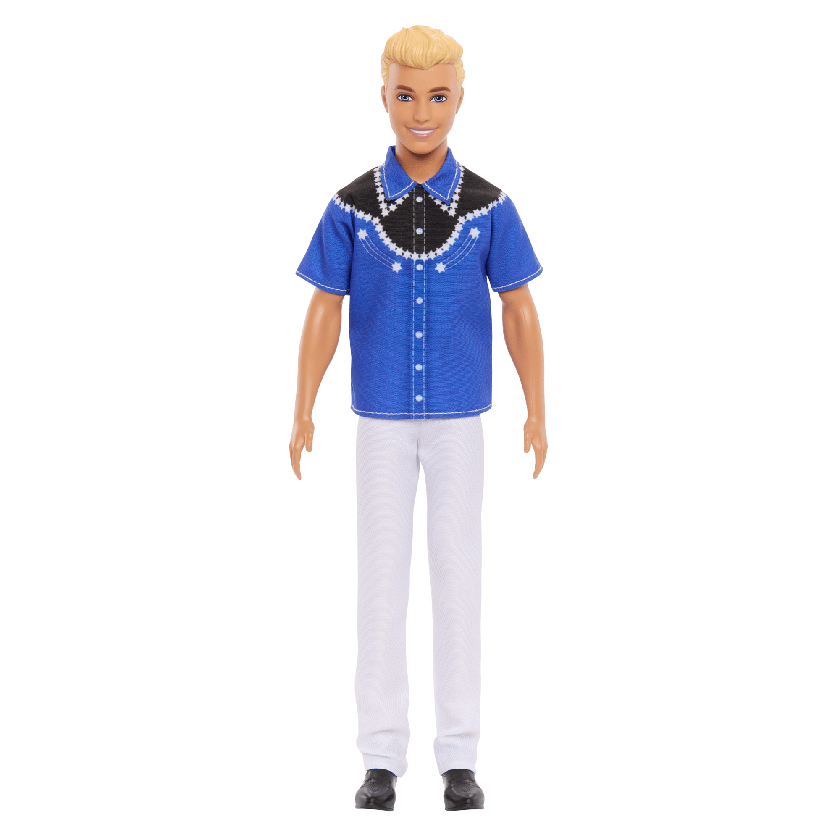 Barbie Fashionistas Ken Doll #226, Blonde Fashion Doll With Western Look, 65th Anniversary Free shipping