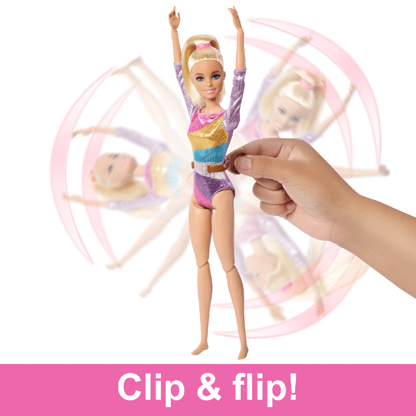 Barbie Gymnastics Playset With Blonde Fashion Doll, Balance Beam, 10+ Accessories & Flip Feature New Arrival