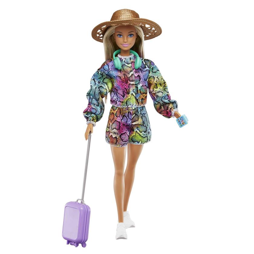 Barbie Holiday Fun Doll (12 Inches), Blonde Highlighted Hair, Travel Tote & Summer Accessories, Kids 3 To 7 Years Old For Sale