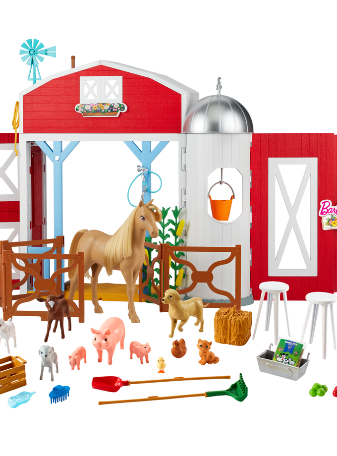 Barbie Horse Barn Playset With 25+ Feeding & Grooming Accessories Including 11 Animal Figures Best Seller