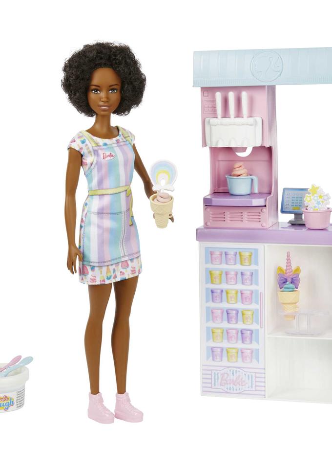 Barbie Ice Cream Shop Playset With 12-in Brunette Doll, Ice Cream Shop, Ice Cream Making Feature & Realistic Play Pieces On Sale