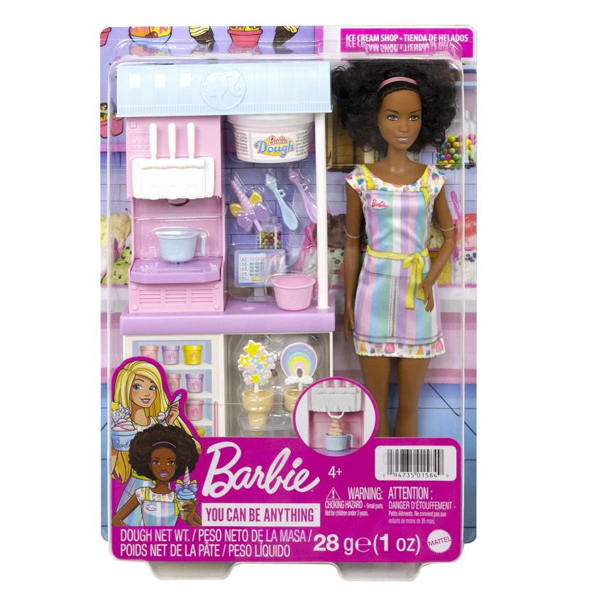 Barbie Ice Cream Shop Playset With 12-in Brunette Doll, Ice Cream Shop, Ice Cream Making Feature & Realistic Play Pieces On Sale